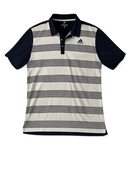 Adidas Other - Adidas Men's XL Striped Golf Polo Shirt White/Navy Short Sleeve Casual